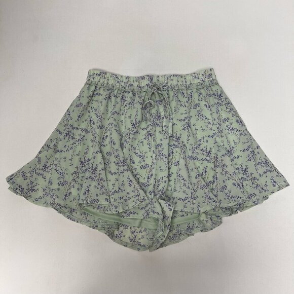 She + Sky Pants - She + Sky Womens Culottes Shorts Multicolor Floral Lined High Rise Drawstring M